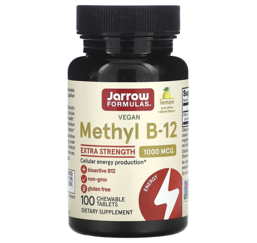 Jarrow Formulas, метил B12, лимон, 1000 мкг, 100 жевательных пастилок