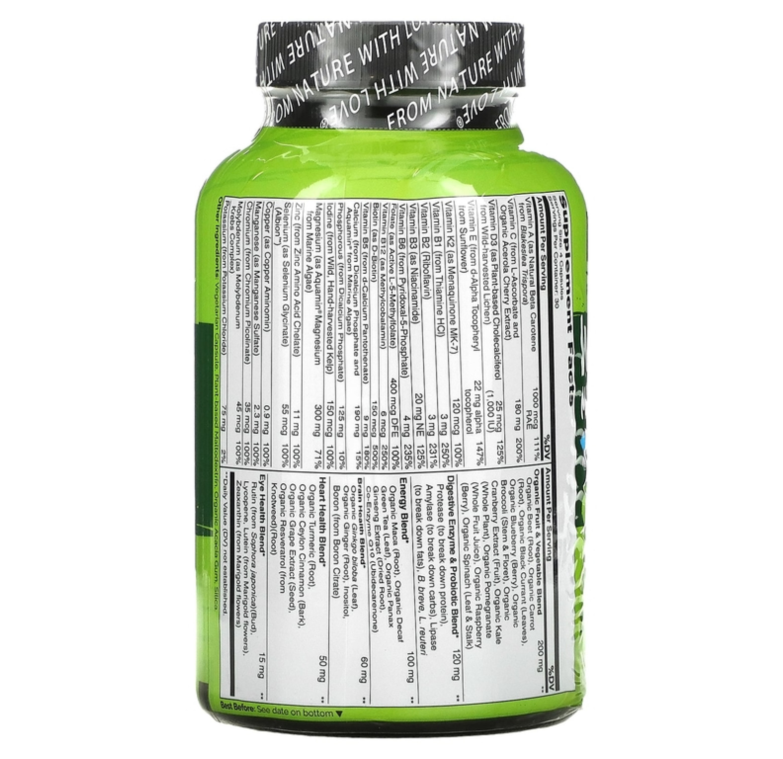 NATURELO, мультивитамины из цельных продуктов для мужчин, 120 вегетарианских капсул