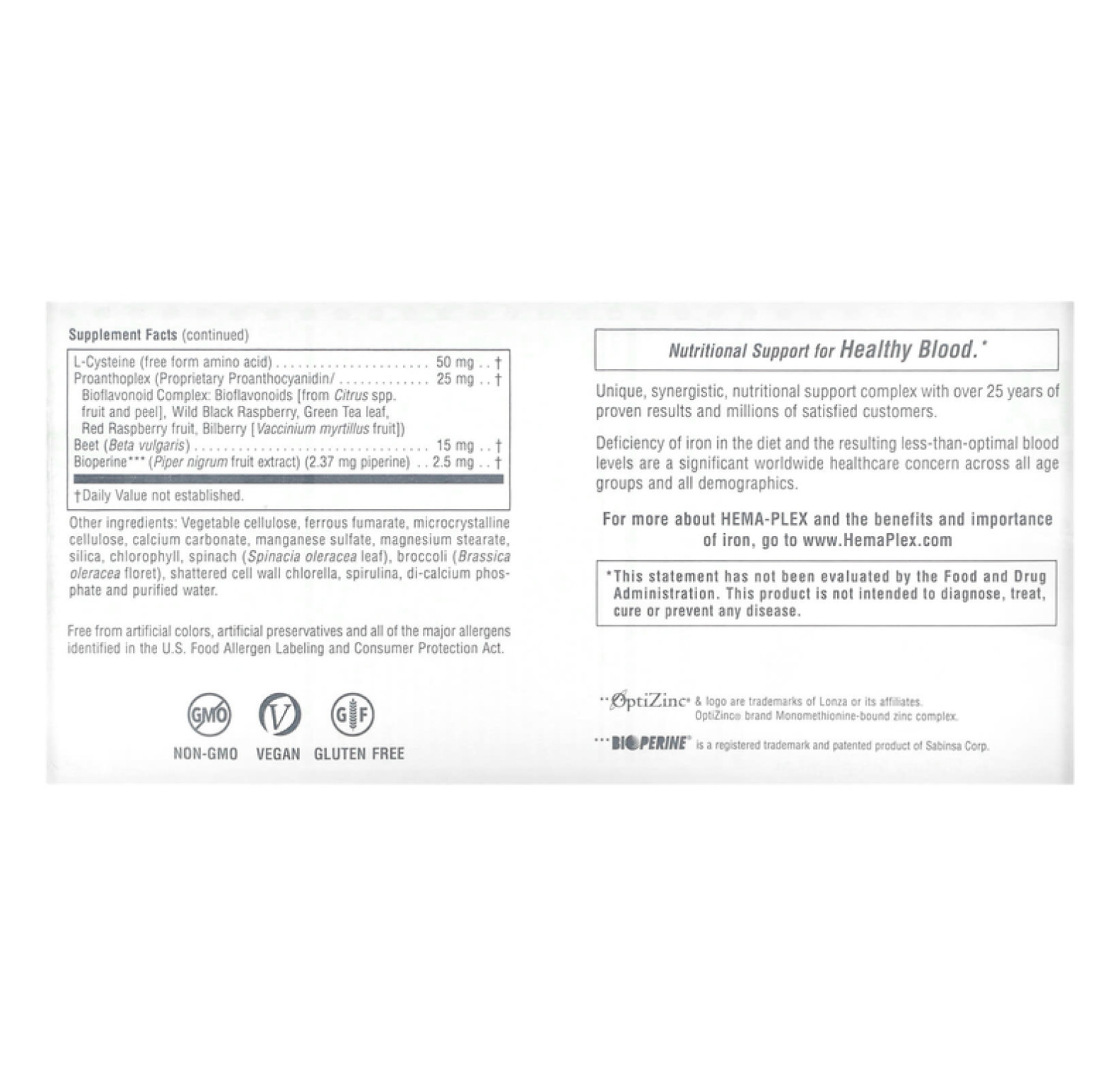 NaturesPlus, Hema-Plex, комплекс с железом, 60 капсул быстрого действия