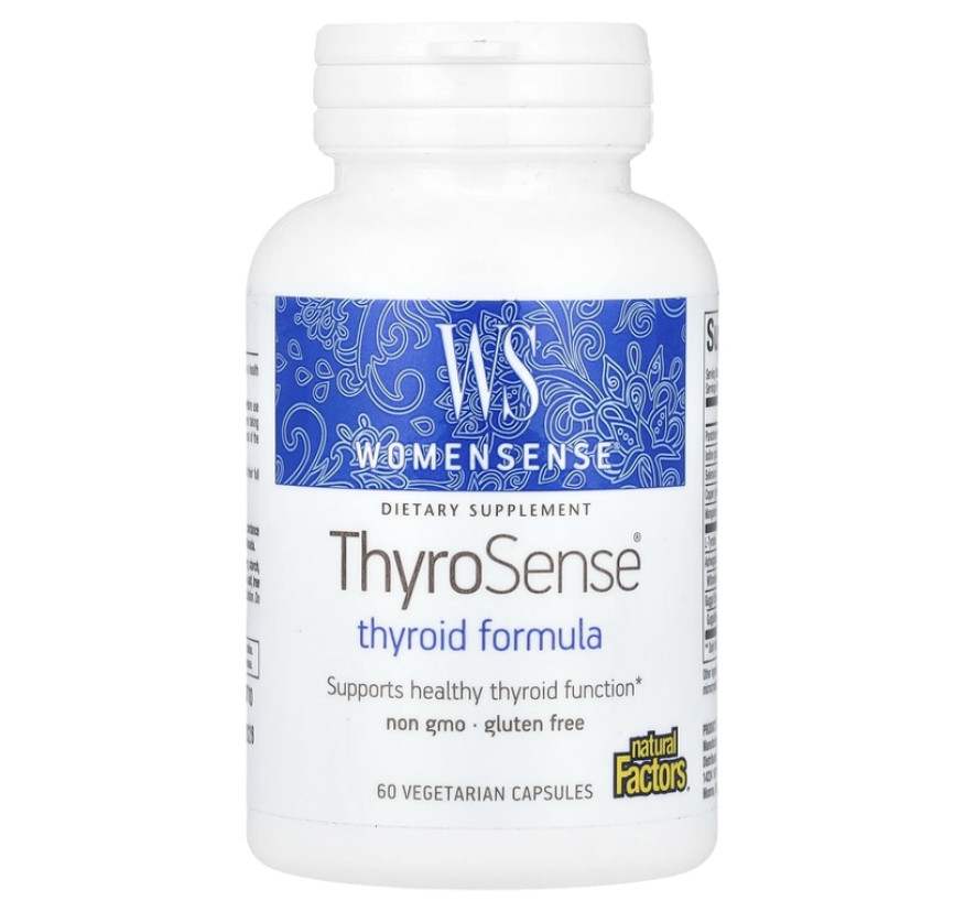 Natural Factors, WomenSense, ThyroSense, средство для щитовидной железы, 60 вегетарианских капсул