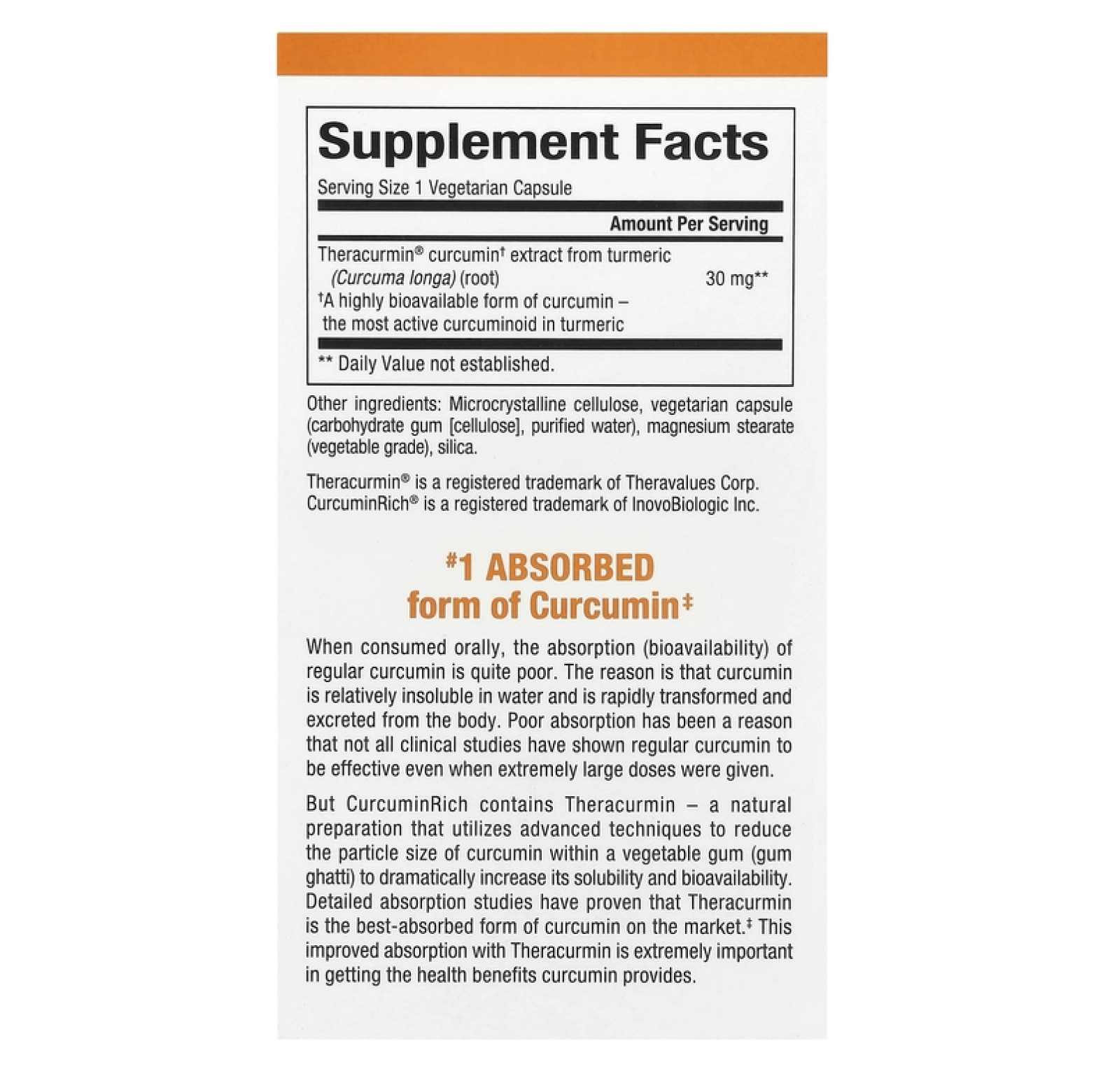 Natural Factors, CurcuminRich, Theracurmin, Куркумин, 120 растительных капсул