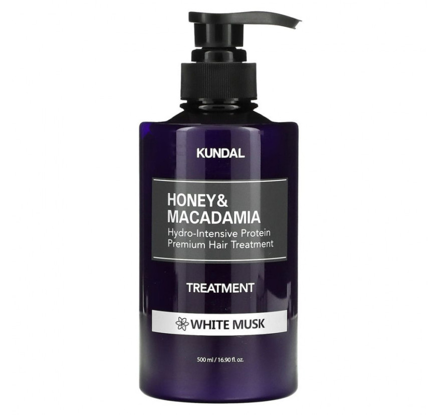 Kundal, мед и макадамия, кондиционер для волос, белый мускус, 500 мл