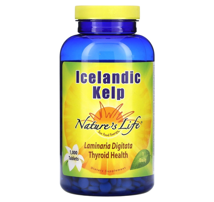 Nature's Life, исландские бурые водоросли, 1000 таблеток