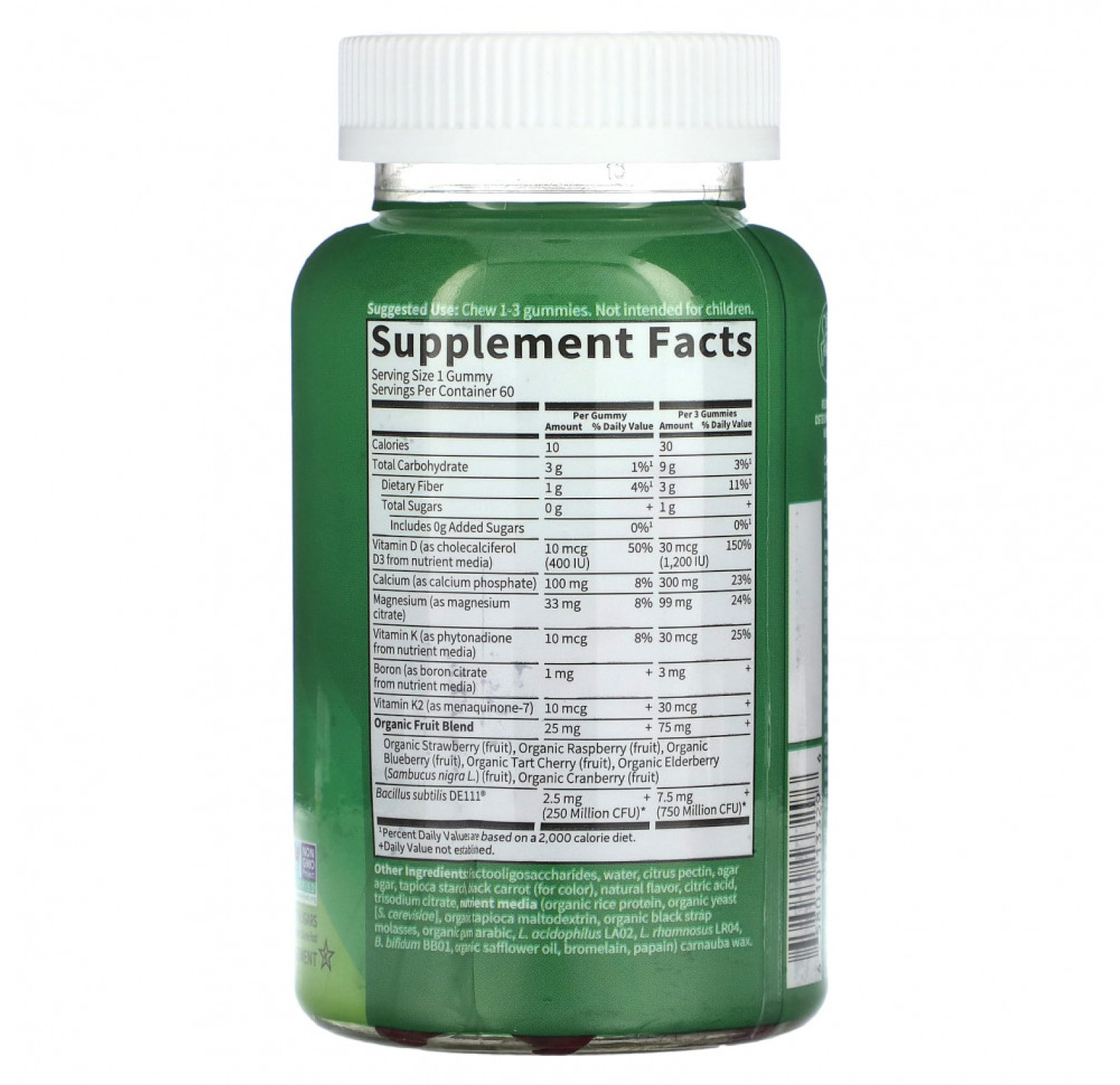 Garden of Life, Vitamin Code, жевательные таблетки с кальцием и магнием, малина, 60 жевательных таблеток