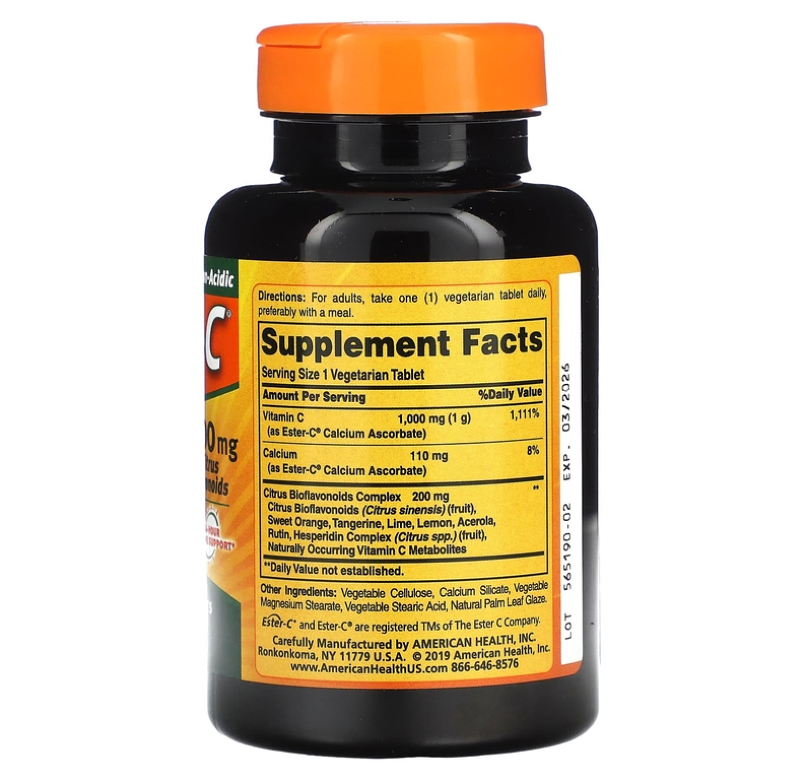 American Health, Ester-C, 1000 мг, 90 вегетарианских таблеток
