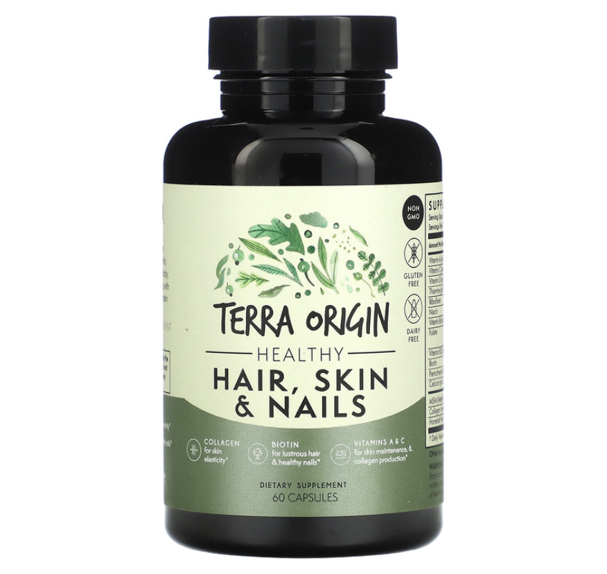 Terra Origin, Здоровые волосы, кожа и ногти, 60 капсул