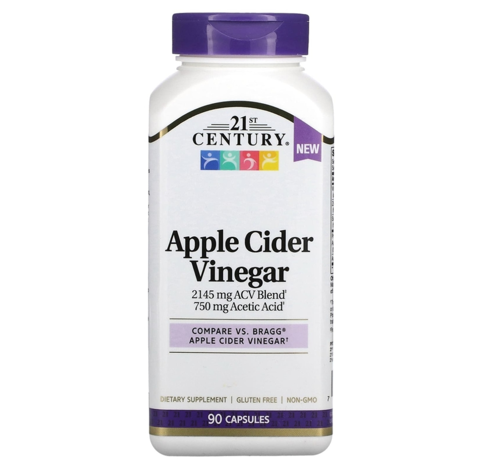 21st Century, Яблочный уксус, 90 капсул