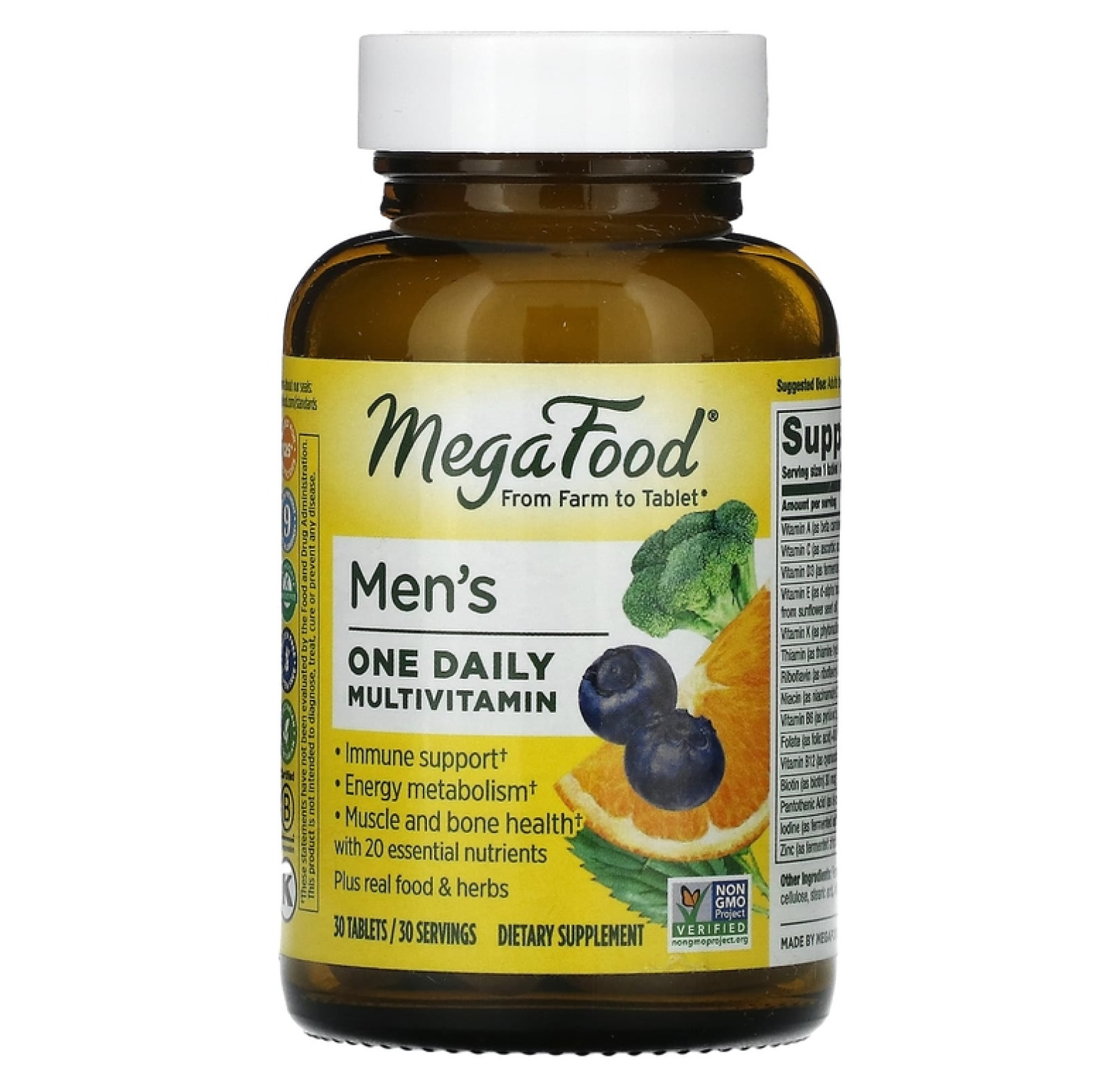 MegaFood, Men's One Daily, витамины для мужчин, 30 таблеток
