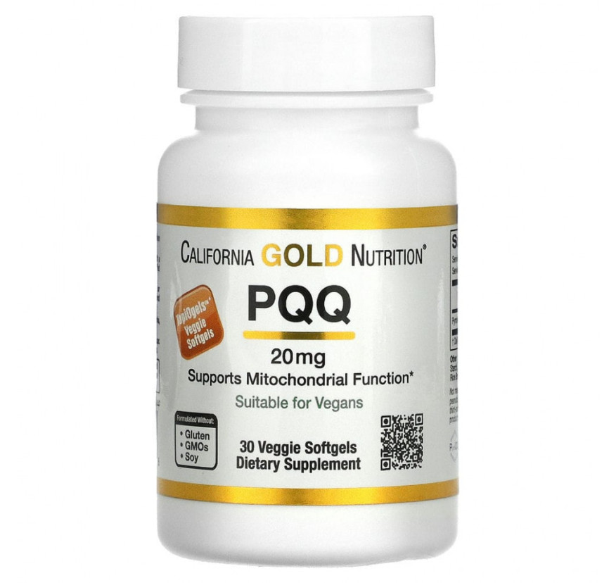 California Gold Nutrition, пирролохинолинхинон, 20 мг, 30 растительных капсул