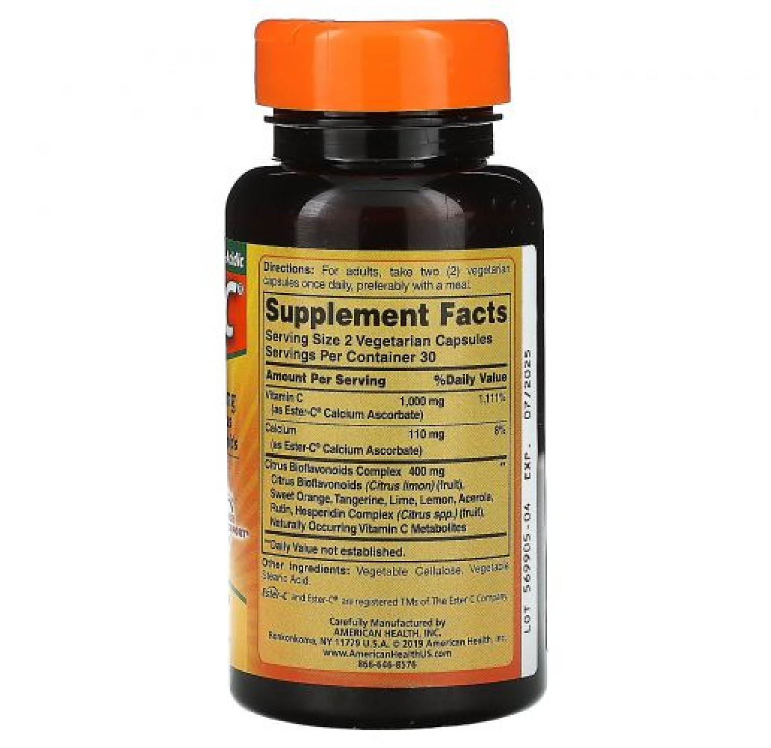 American Health, Ester-C, 60 вегетарианских капсул