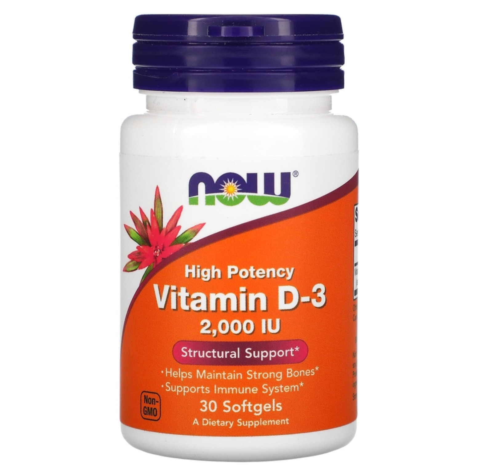 NOW Foods, витамин D3, 50 мкг (2000 МЕ), 30 капсул