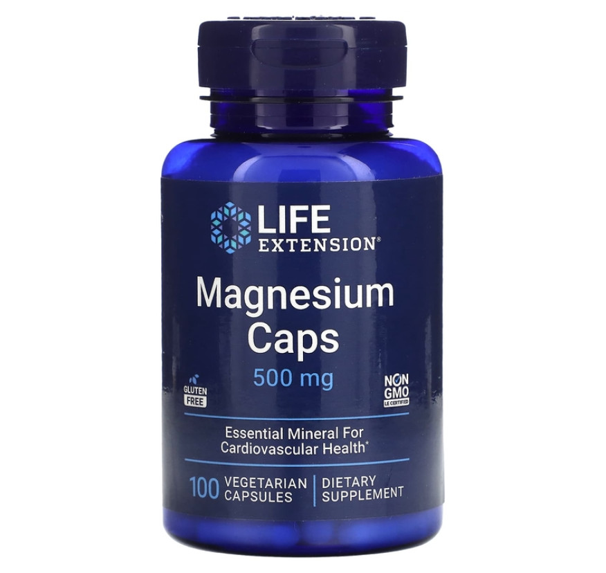 Life Extension, Магний в капсулах, 500 мг, 100 вегетарианских капсул