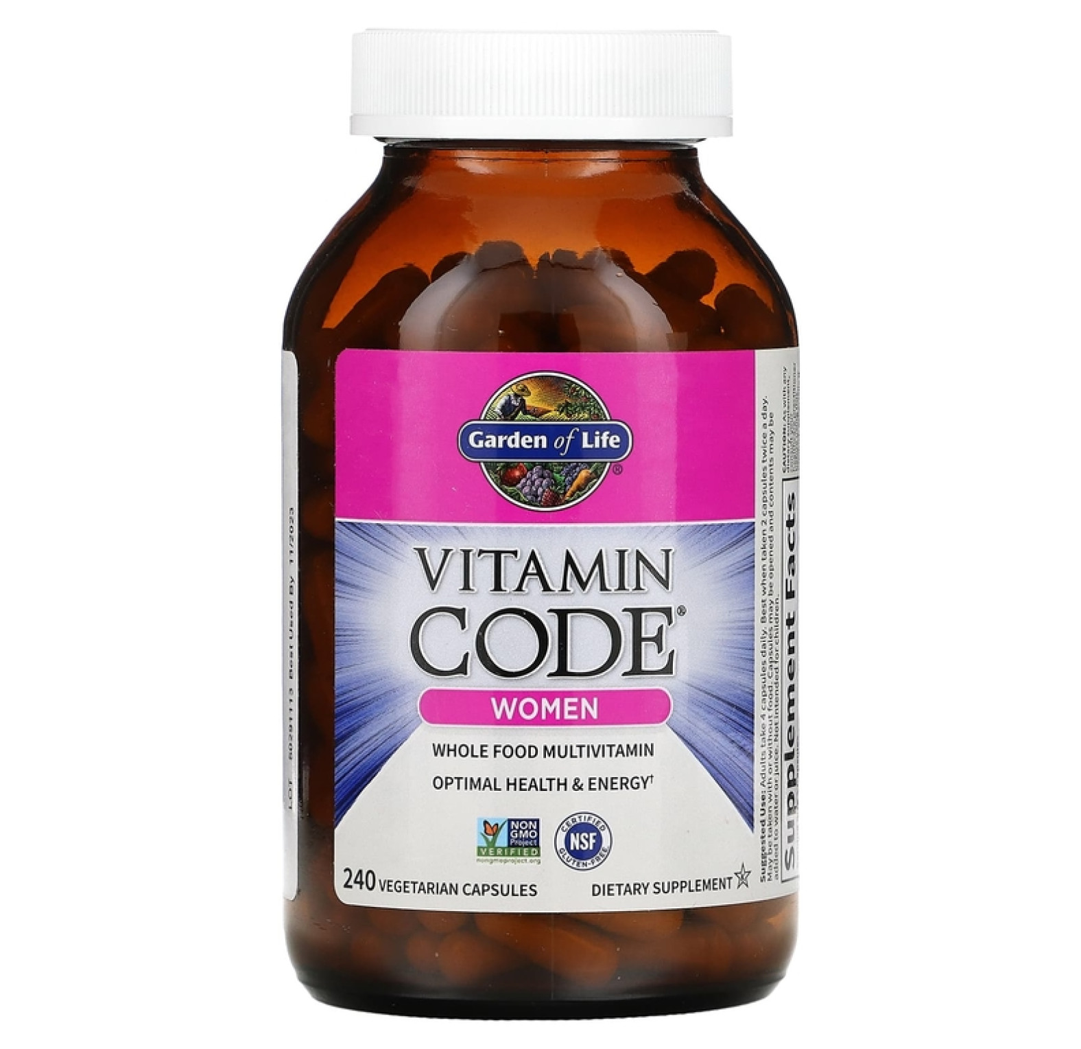 Garden of Life, Vitamin Code, мультивитамины из цельных продуктов для женщин, 240 вегетарианских капсул