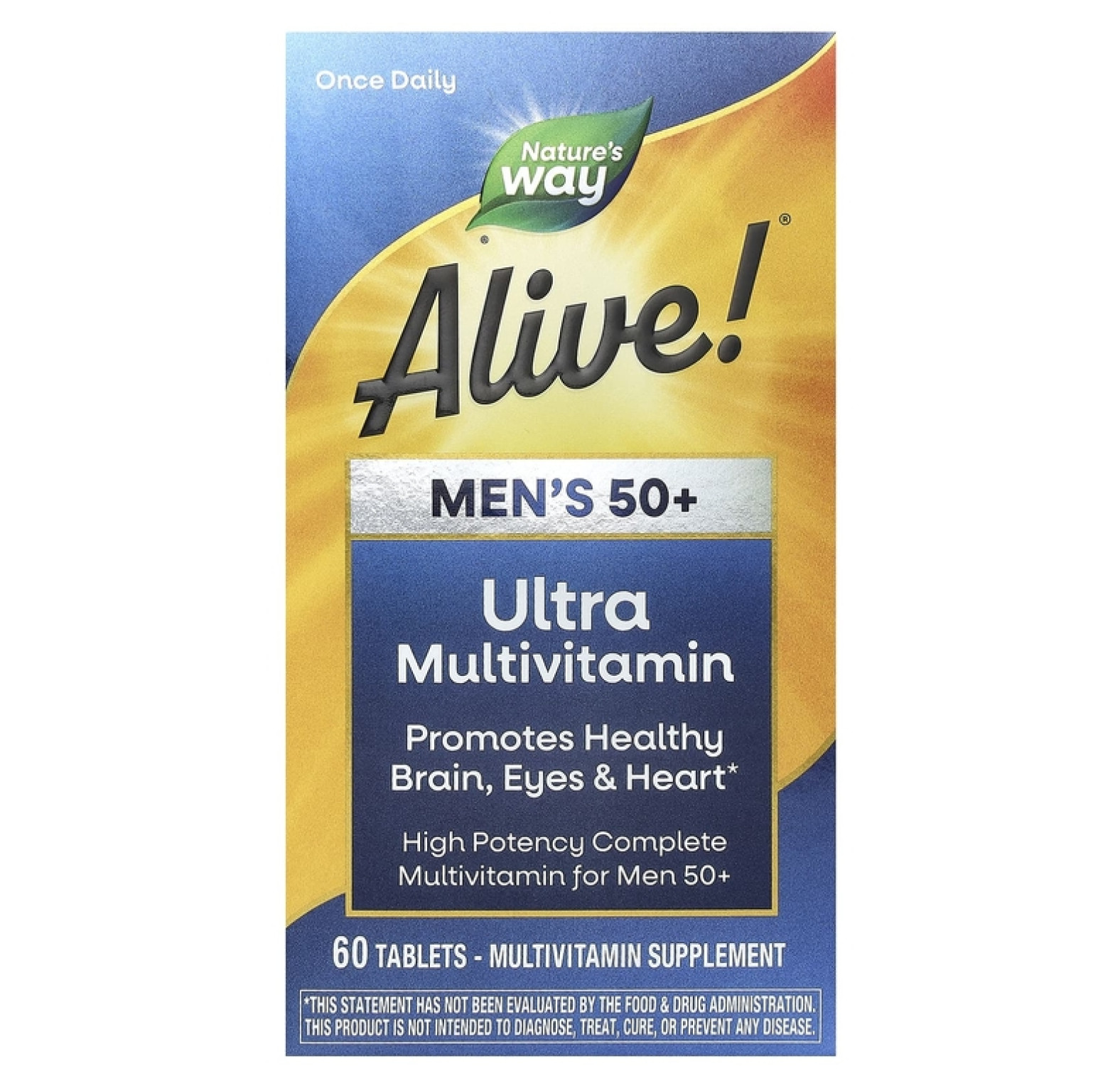 Nature's Way, Alive! комплекс суперэффективных мультивитаминов для мужчин 50+, 60 таблеток