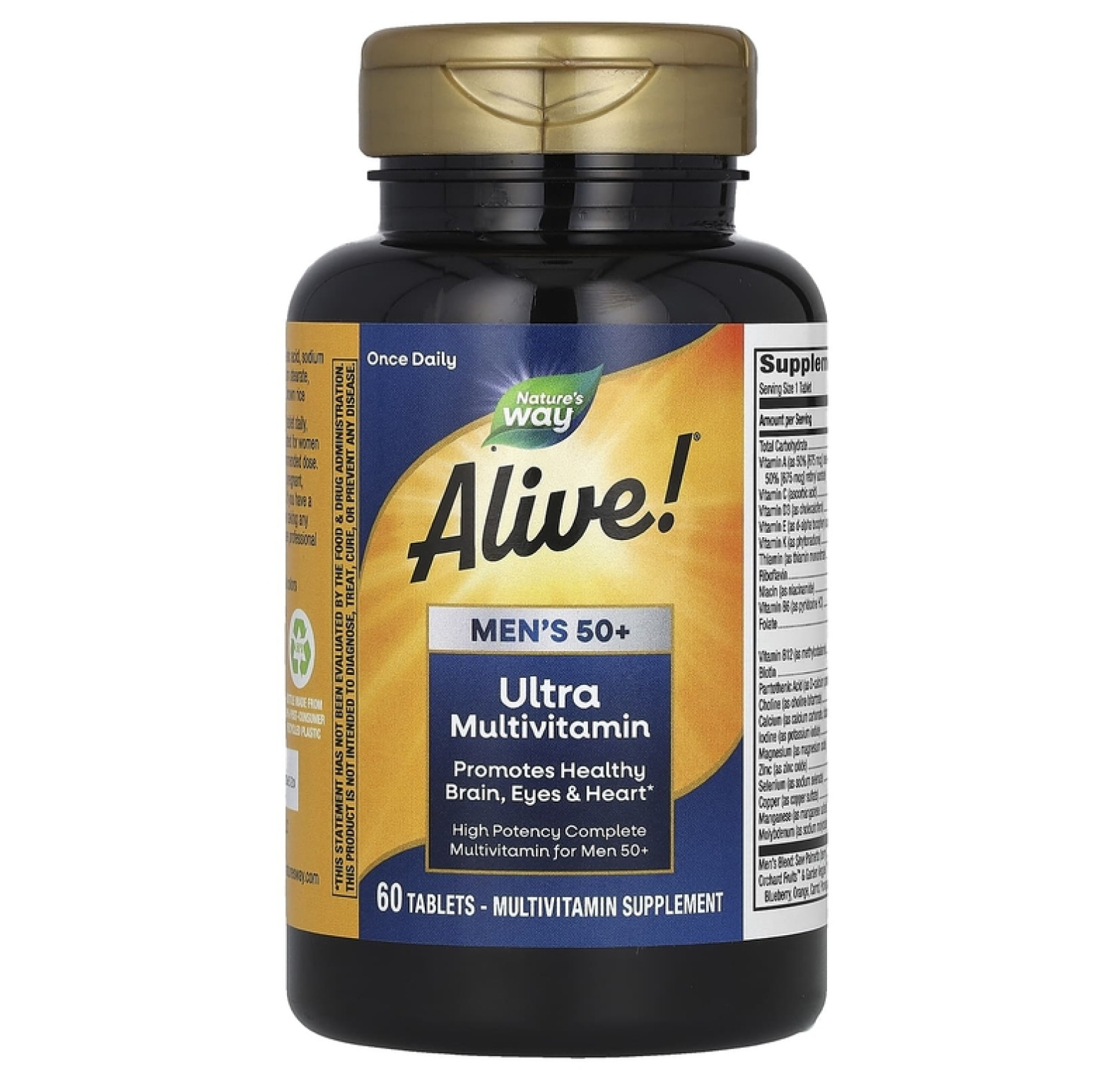 Nature's Way, Alive! комплекс суперэффективных мультивитаминов для мужчин 50+, 60 таблеток