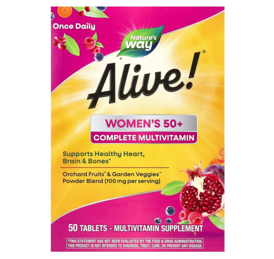 Nature's Way, Alive! полноценный мультивитаминный комплекс для женщин старше 50 лет, 50 таблеток