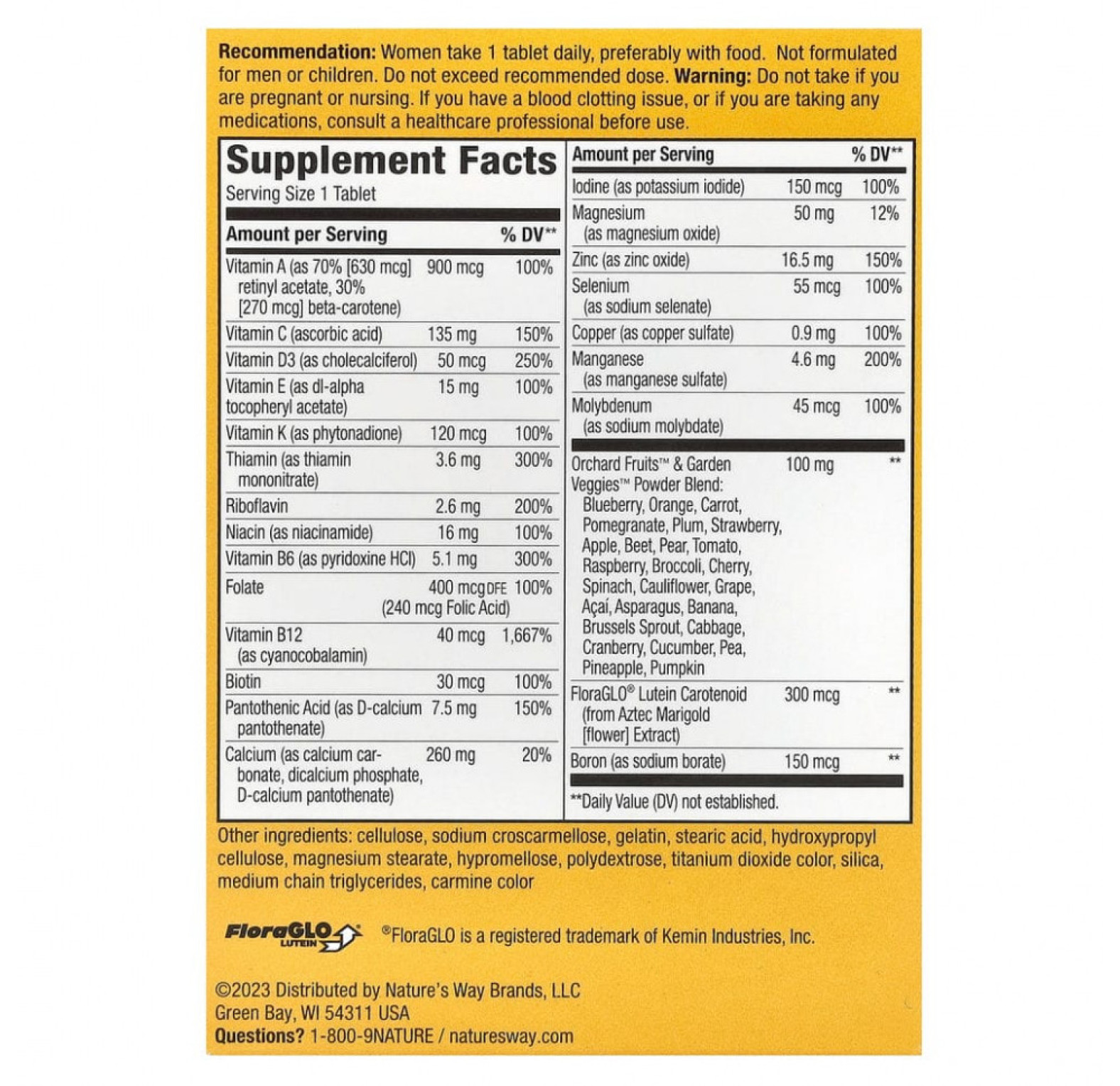 Nature's Way, Alive! полноценный мультивитаминный комплекс для женщин старше 50 лет, 50 таблеток