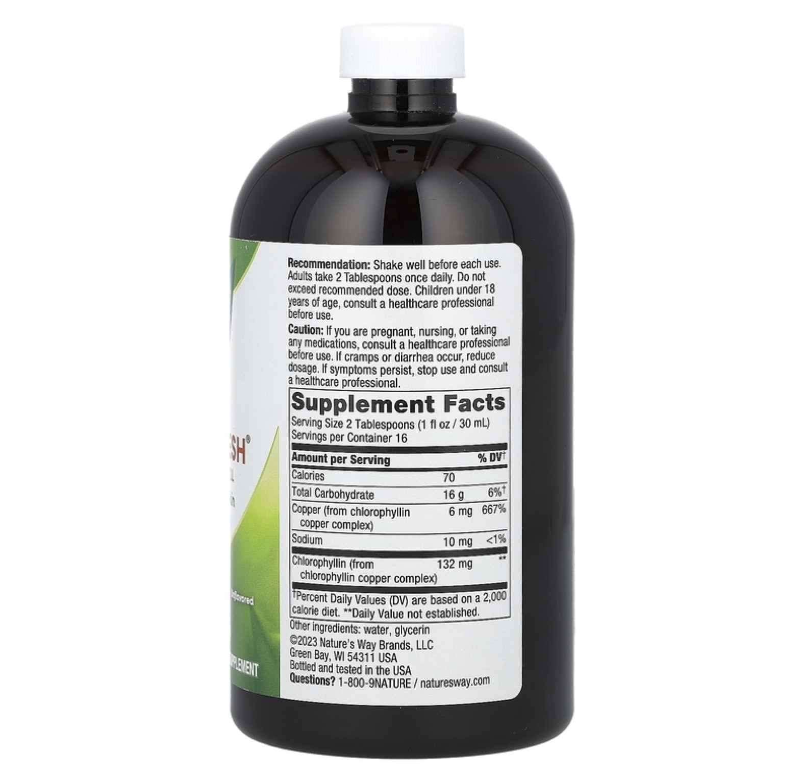 Nature's Way, Chlorofresh, жидкий хлорофилл, без добавок, 480 мл