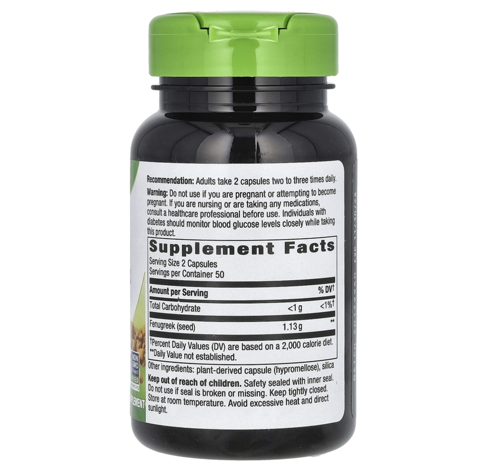 Nature's Way, Семена пажитника, 610 мг, 100 веганских капсул