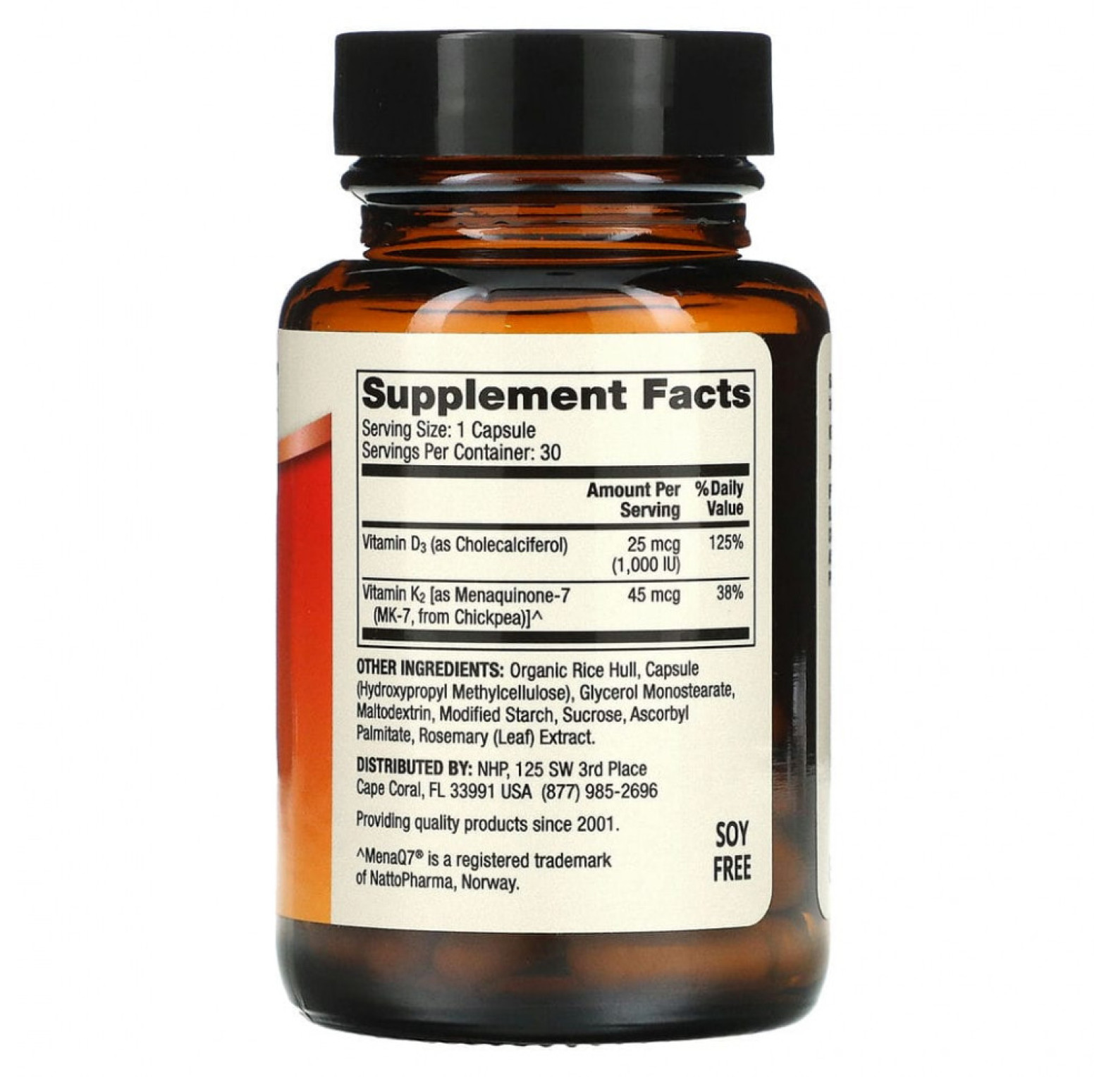 Dr. Mercola, Витамины D3 и K2, поддержка для костей, 30 капсул 