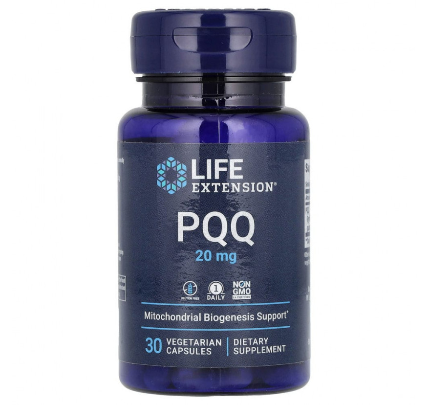 Life Extension, PQQ в капсулах, пирролохинолинхинон, 20 мг, 30 вегетарианских капсул