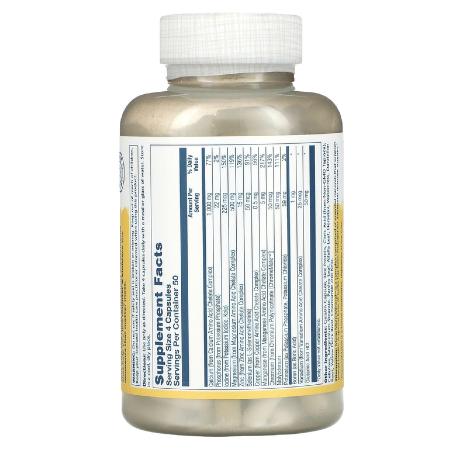 Solaray, Mega Multi Mineral, без железа, 200 капсул