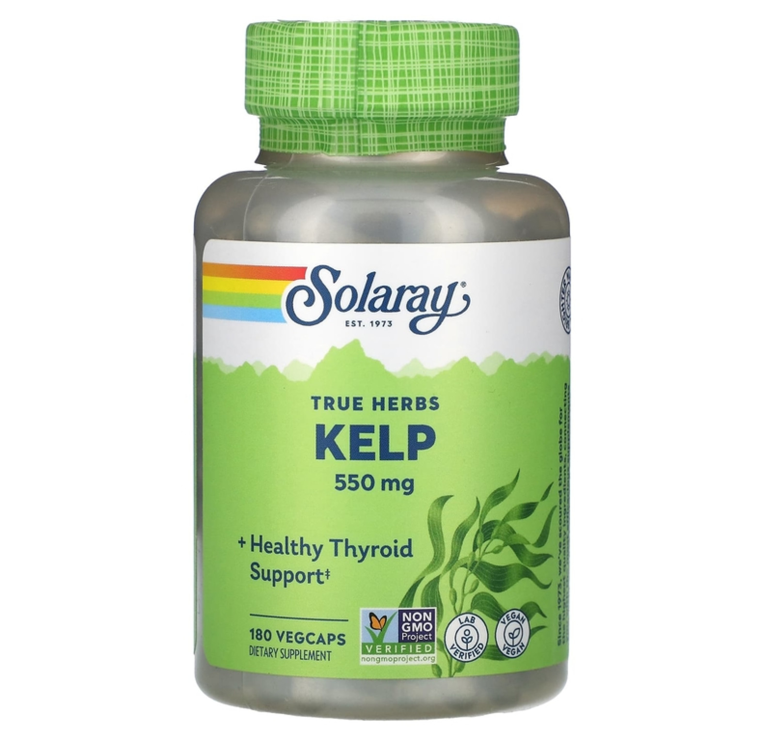 Solaray, True Herbs, водоросли, 550 мг, 180 растительных капсул