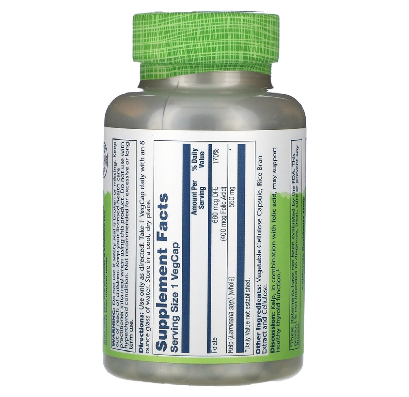 Solaray, True Herbs, водоросли, 550 мг, 180 растительных капсул