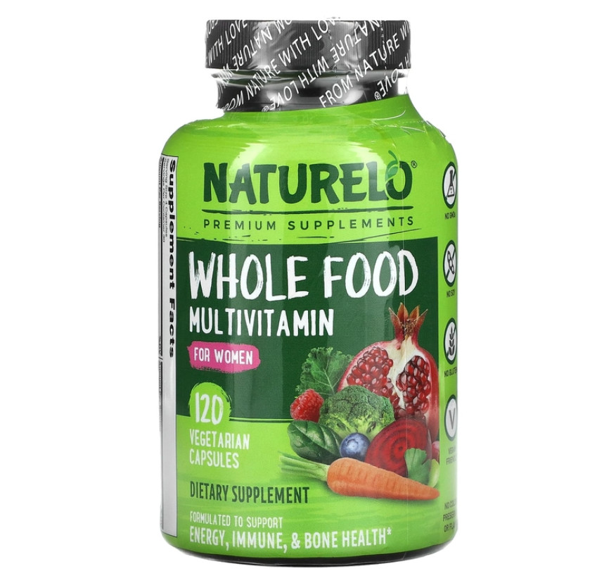 NATURELO, мультивитамины из цельных продуктов для женщин, 120 вегетарианских капсул