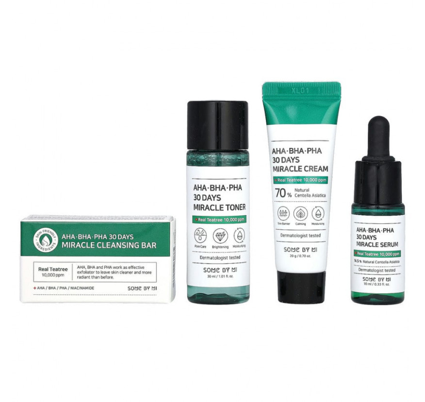 SOME BY MI, Cтартовый набор из 4 предметов c  АГК БГК ПГК для устранения несовершенств кожи за 30 дней