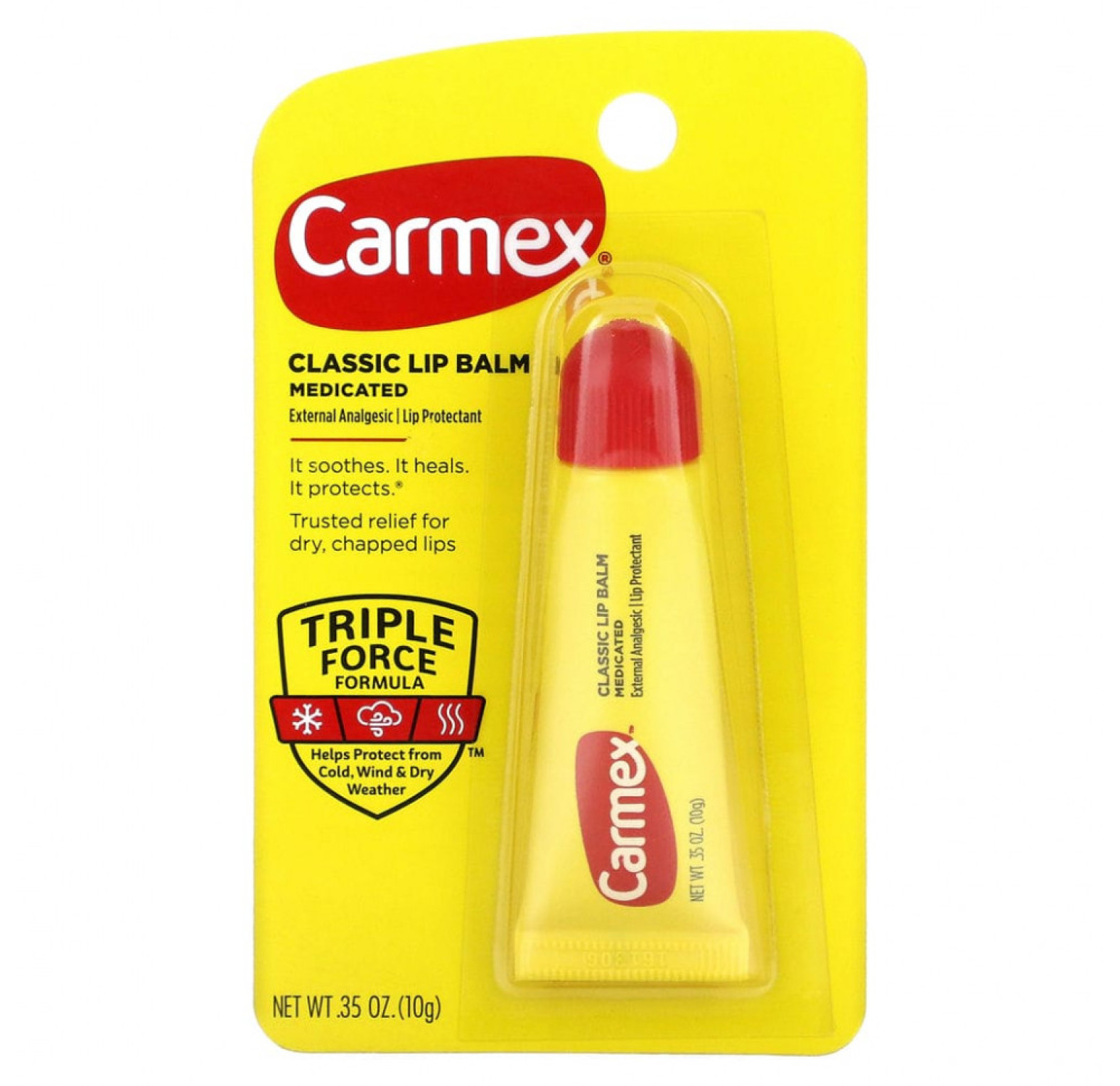 Carmex, Классический бальзам для губ, лечебный, набор 2 шт. по 10 г