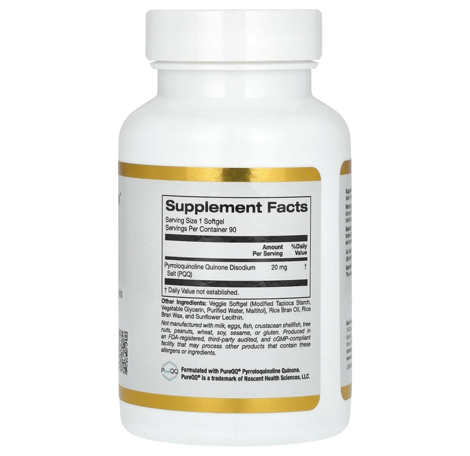 California Gold Nutrition, Пирролохинолинхинон, 20 мг, 90 растительных капсул