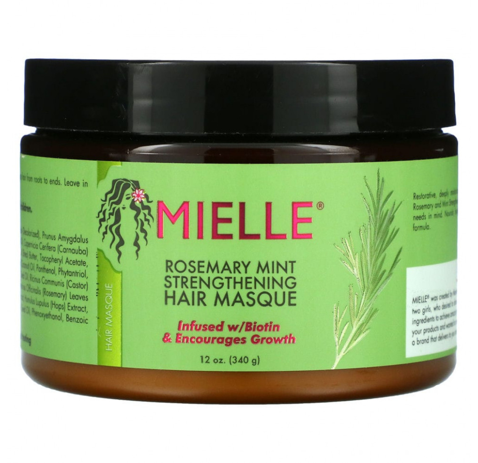 Mielle, Укрепляющая маска для волос, розмарин и мята, 340 г