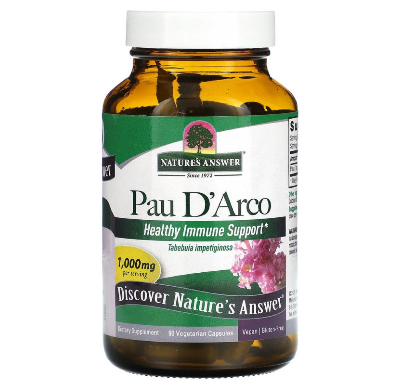 Nature's Answer, кора муравьиного дерева, 1000 мг, 90 вегетарианских капсул (500 мг в 1 капсуле)