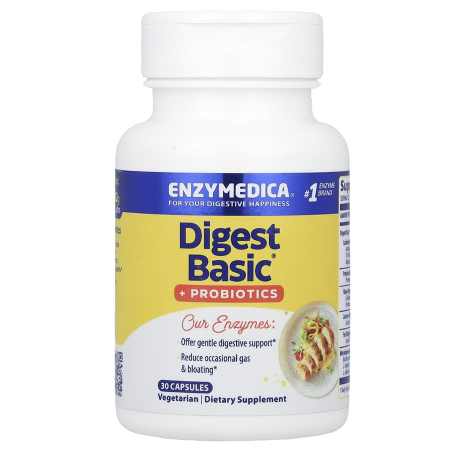 Enzymedica, Digest Basic, добавка с пробиотиками, 30 капсул