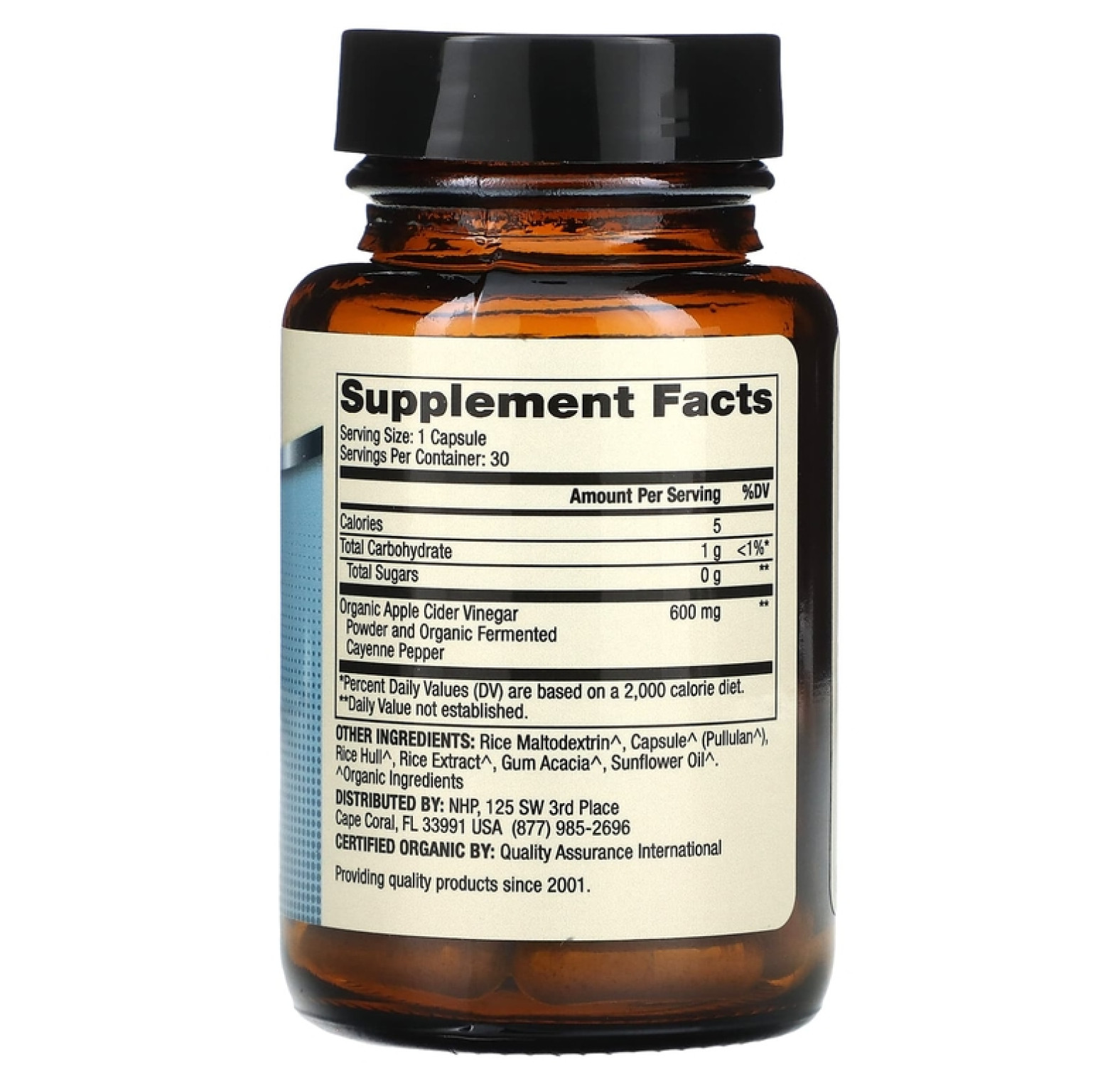 Dr. Mercola, Ферментированный яблочный уксус с кайенским перцем, 30 капсул