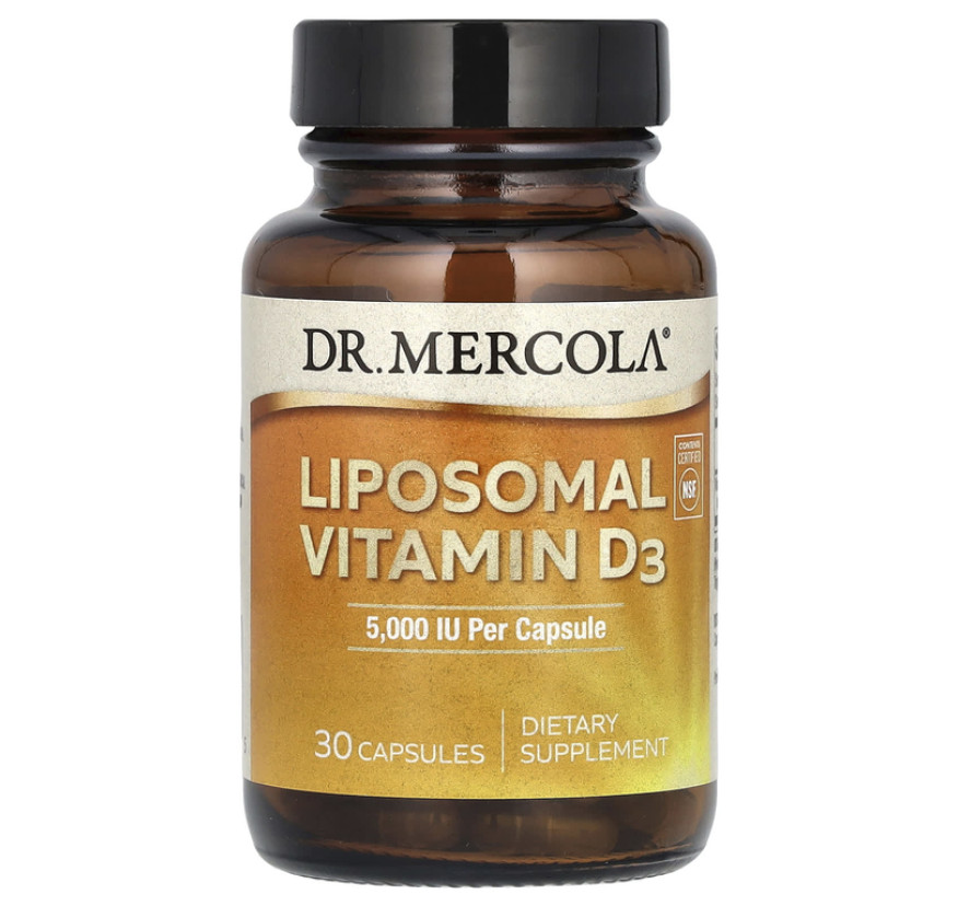 Dr. Mercola, липосомальный витамин D3, 5000 МЕ, 30 капсул