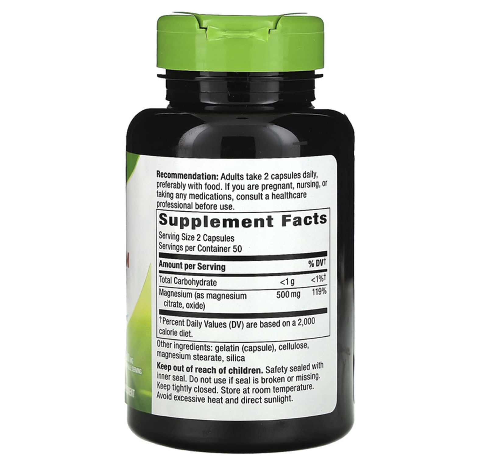 Nature's Way, комплекс с магнием, 500 мг, 100 капсул (250 мг в 1 капсуле)