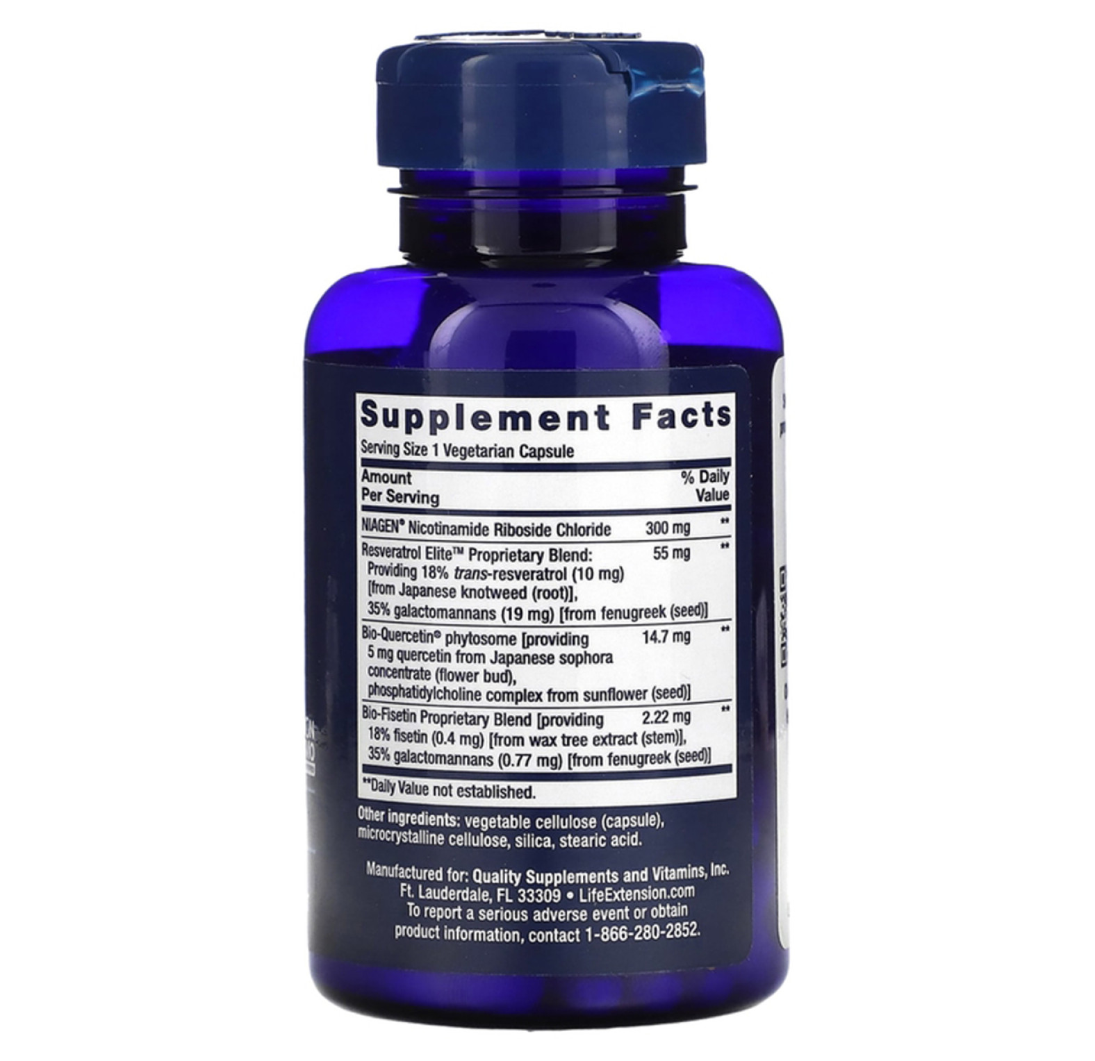 Life Extension, NAD + клеточная регенерация и ресвератрол, никотинамид рибозид NIAGEN, 30 вегетарианских капсул