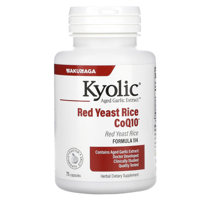 Kyolic, Aged Garlic Extract, красный ферментированный рис и CoQ10, 75 капсул