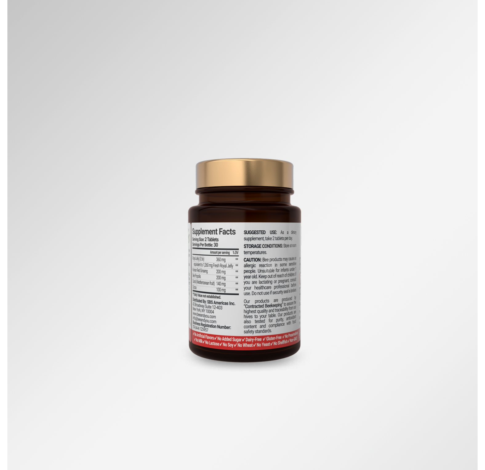 BEE&YOU/ Комплекс с маточным молочком, женьшенем и прополисом,60 шт