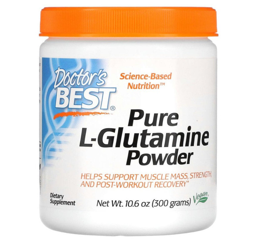 Doctor's Best, чистый L-глютамин в виде порошка, 300 г (10,6 унции)