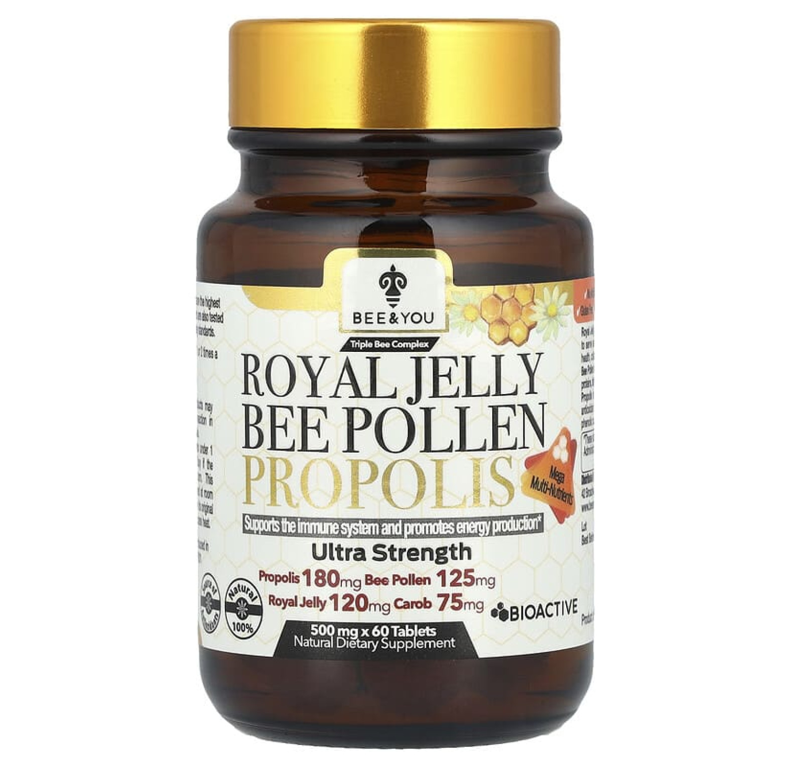 BEE&YOU/Маточное молочко, пчелиная пыльца, прополис,60 шт