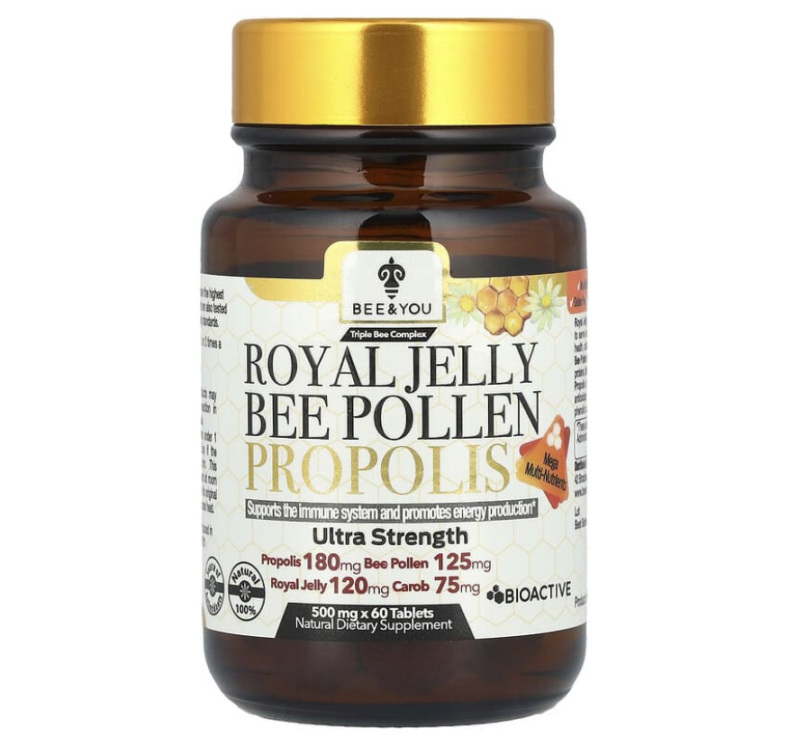 BEE&YOU/Маточное молочко, пчелиная пыльца, прополис,60 шт
