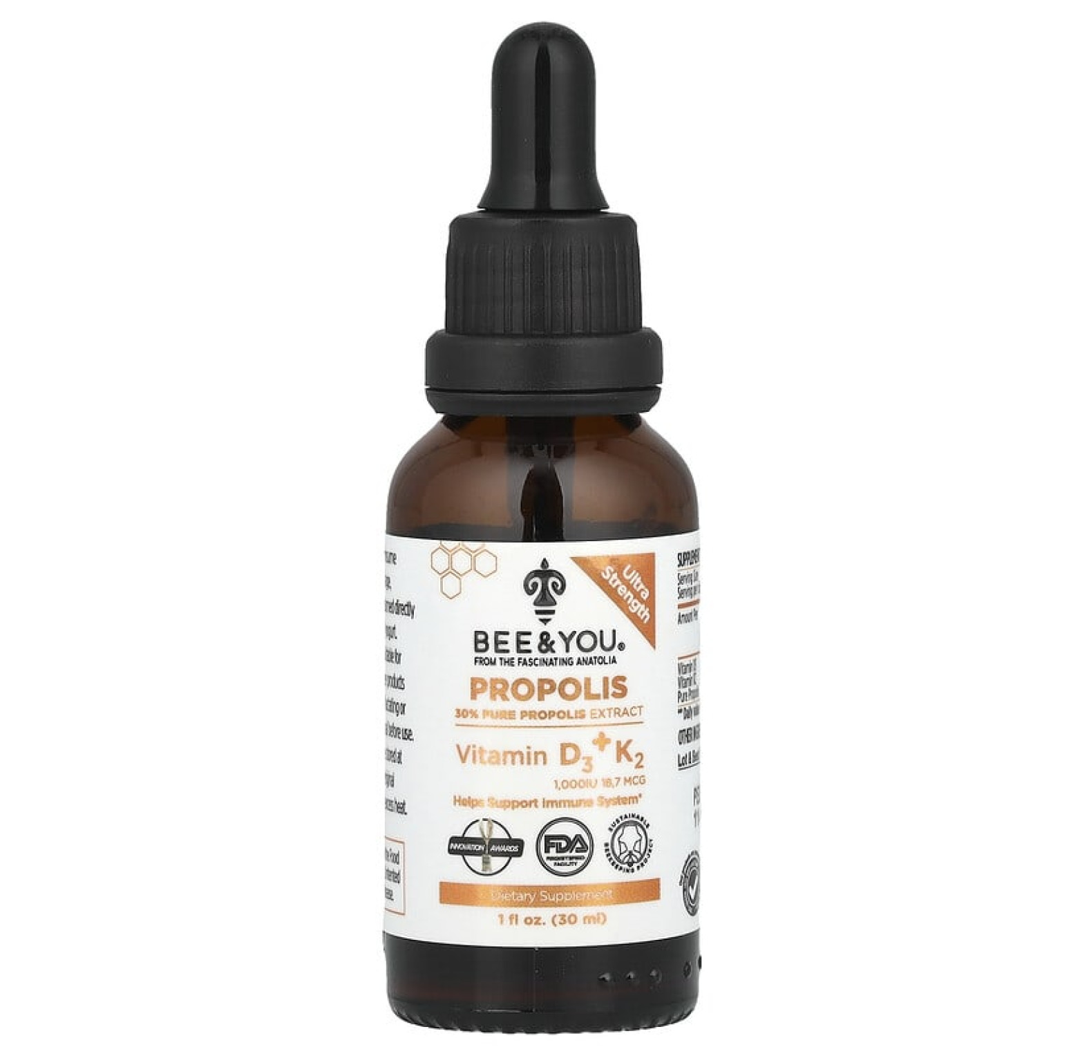 BEE&YOU/Прополис, витамины D3 и K2/30 мл