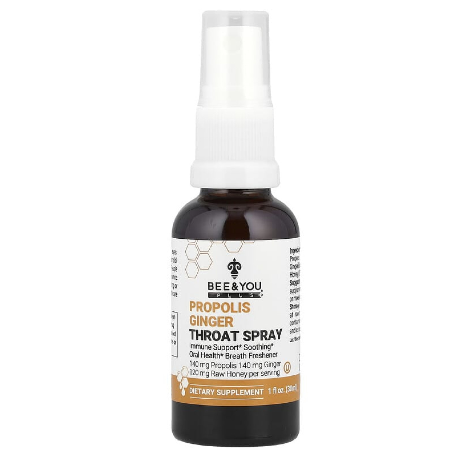 BEE&YOU/Спрей для горла с прополисом и имбирем, 30 мл