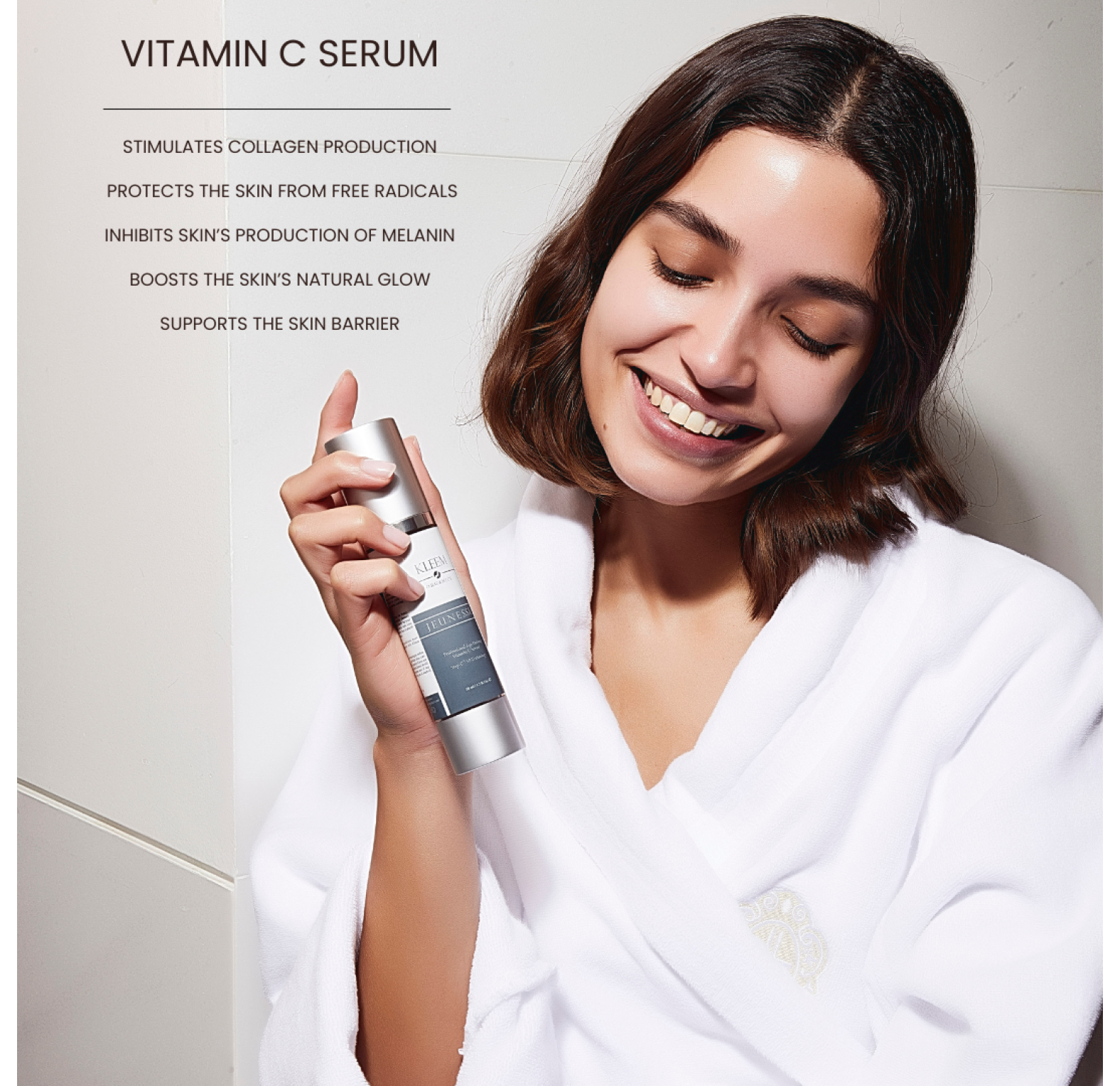 Kleem Organics, Jeunesse, профессиональная антивозрастная сыворотка с витамином C, 50 мл