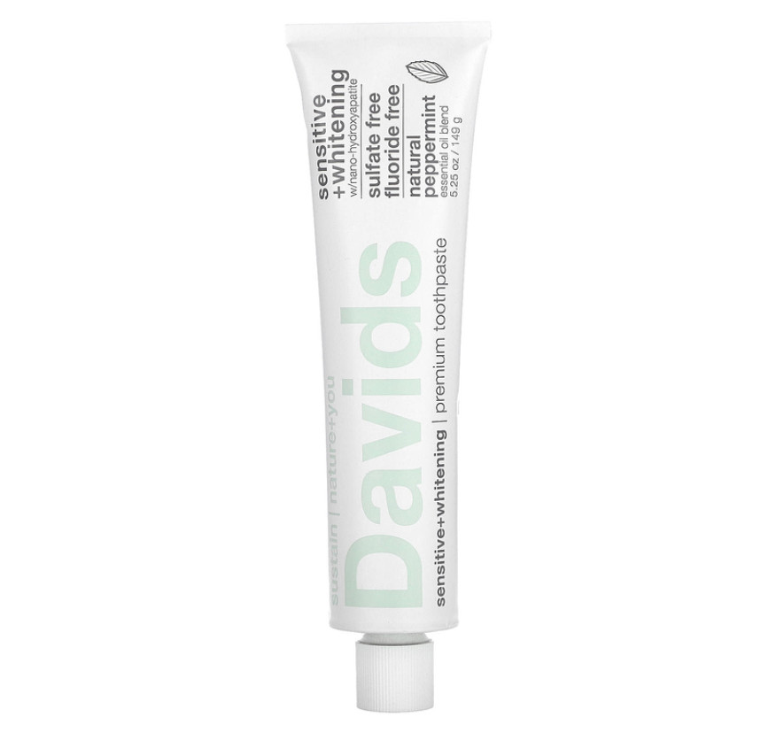 Davids, Premium Toothpaste, Sensitive + Whitening, натуральная перечная мята, 149 г