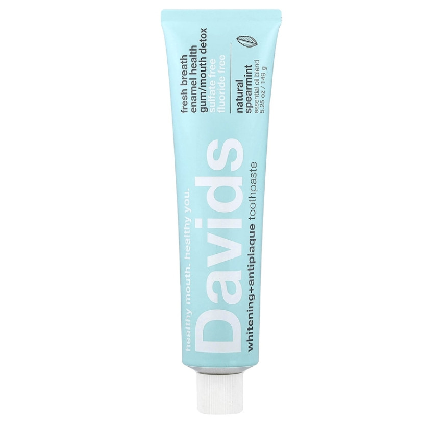 Davids, отбеливающая зубная паста против зубного налёта, натуральная мята, 149 г