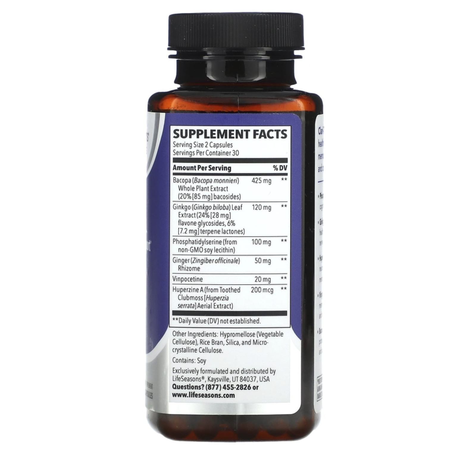 LifeSeasons, Clari-T, поддержка когнитивных функций, 60 вегетарианских капсул